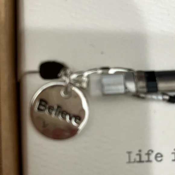 NIB - Demdaco Silver and Black Adjustable Bracelet - Picture 2 of 6